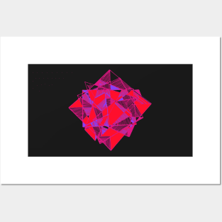 Geometric abstract cool triangles pink Posters and Art